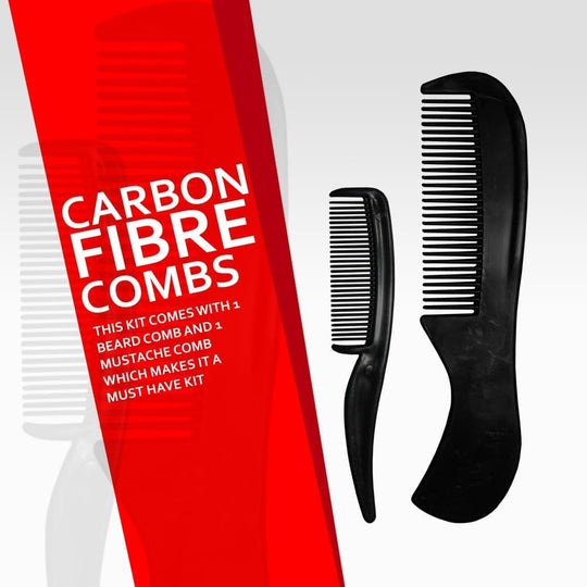 5" Beard & Mustache trimming Scissors for Men, 2 comb & Travel carrying Pouch - Studio Beard