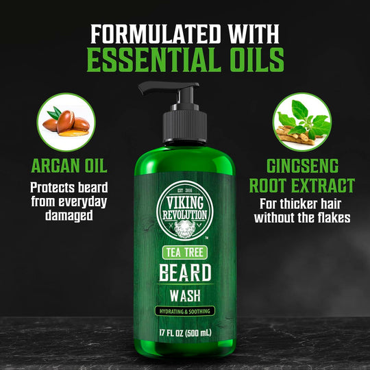 Tea Tree Beard Wash for Men with Argan Oil and Ginseng Root Extract - Studio Beard