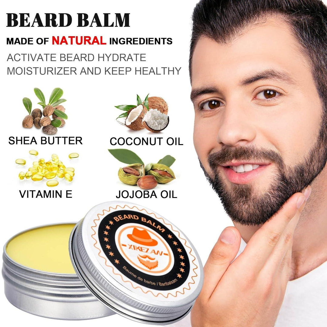 Beard Grooming Kit w/Beard Conditioner,Beard Oil,Beard Balm,Beard Brush,Beard Wash,Beard Comb,Beard Scissor,Bag,E-Book - Studio Beard