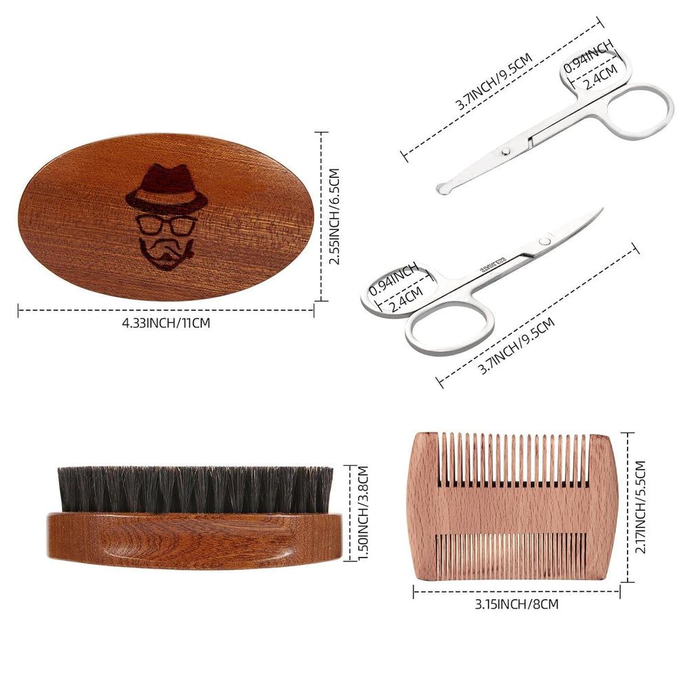 Boar Bristle Beard Brush for Men, Beards and Mustaches Grooming Set - Studio Beard