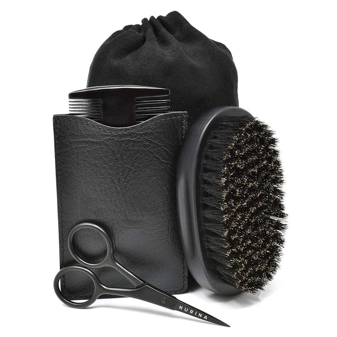 Beard Grooming Kit – Wooden Beard Comb – Natural Boar Bristle Beard Brush - Studio Beard