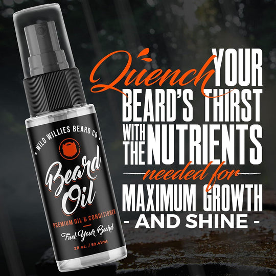 Wild Willies Premium Beard Oil & Conditioner Natural, Organic Ingredients & Essential Oils - Studio Beard
