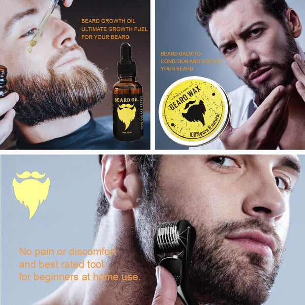 Beard Growth Kit with Beard Derma Roller