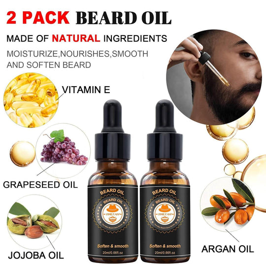 Beard Grooming Kit w/Beard Conditioner,Beard Oil,Beard Balm,Beard Brush,Beard Wash,Beard Comb,Beard Scissor,Bag,E-Book - Studio Beard